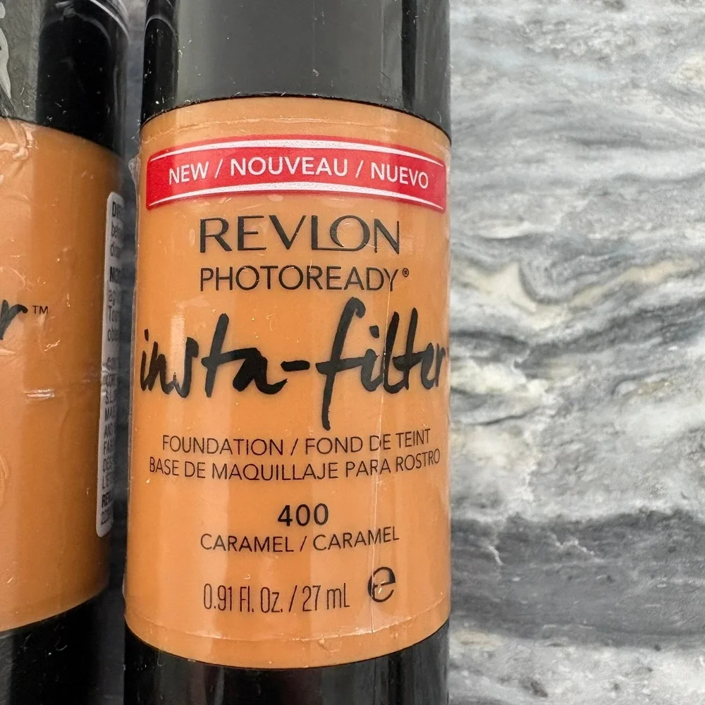 Revlon PhotoReady Insta-Filter Foundation 400 Caramel Lot of 2 0.91oz New Sealed